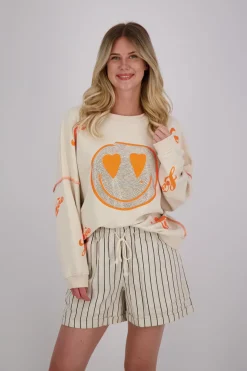 Sweater Heartface Cherry Wit