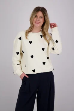 Sweater hearts terry Bruin
