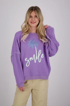 Sweater Smile Palm Lila