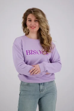 Sweater with application Paars