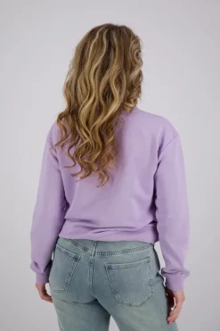 Sweater with application Paars