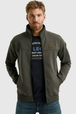 Sweatvest Spacer look Groen