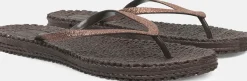 Teenslipper Glitter Bruin