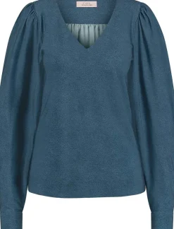 Top Les Denim Blauw
