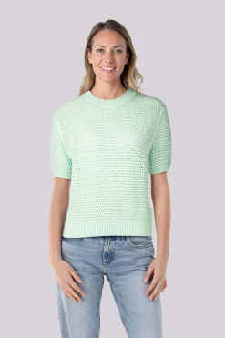 Top Pointelle Crochet Groen