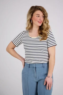 Top Tirza Stripe Blauw