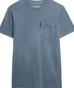 T-shirt Classic Essential Pocket Blauw