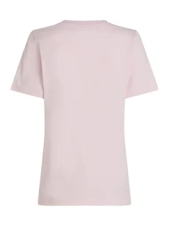 T-shirt Contrast Flag Roze