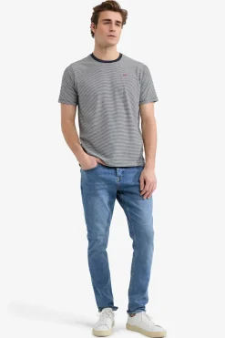 T-shirt Gestreept Blauw