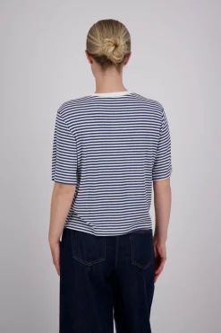 T-shirt Jana Streep Blauw