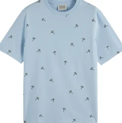 T-shirt Micro AOP Blauw