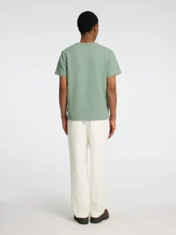 T-shirt Sander Seersucker Groen