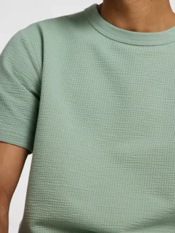 T-shirt Sander Seersucker Groen