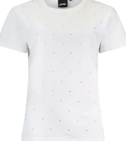 T-shirt strass Wit