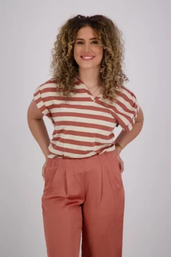 T-shirt Streep Rood