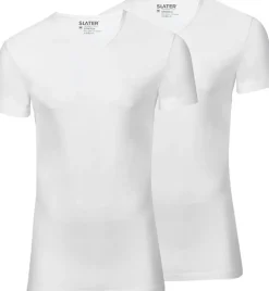 T-shirt Stretch V 2-Pack Wit