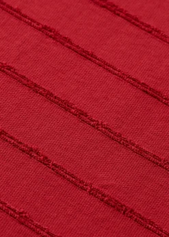 T-shirt Towelling Striped Rood