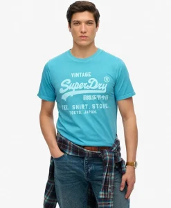 T-shirt Vi Neon Relaxed Blauw
