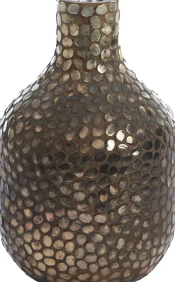 Vaas Ø13x21 cm BOMADU glas antiek zwart Bruin