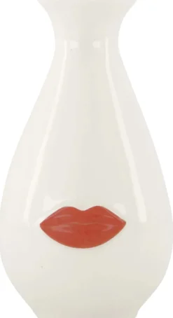 Vaasje Lippen Wit/Rood