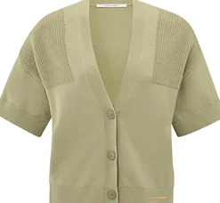 Vest met ribdetails Groen