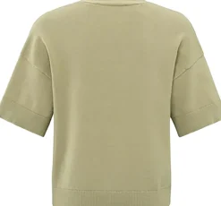 Vest met ribdetails Groen