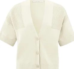 Vest met ribdetails Wit