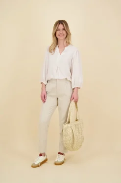 Woven loose fit trousers with Beige
