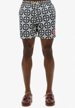 Zwemshort Tile Print Blauw